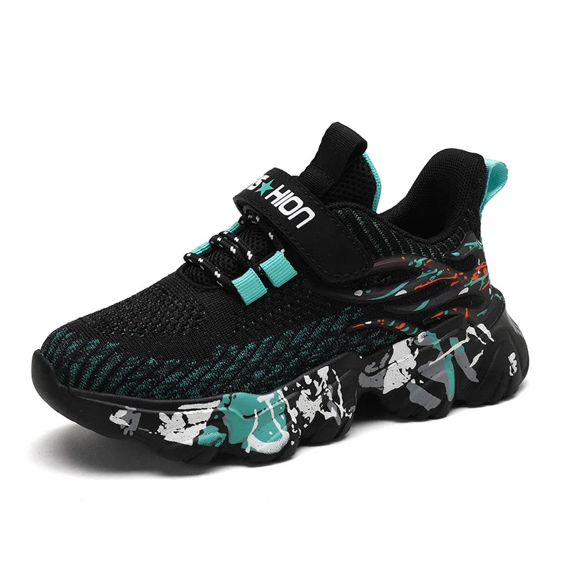 Autumn Children Fashion Sports Shoes High Quality Outdoor Sneakers Boys Girls PU Leisure Trainers Shoes Kids Casual Sneaker