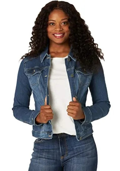 2024 Autumn Women Denim Coat Washed Long Sleeve Slim Fit Short Jacket Pockets Turn Down Collar Street Casual Female Outerwear