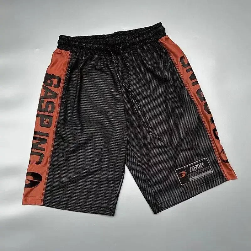 Quick Dry Men's Sport Shorts Loose Summer GASP Muscle Training Squat Fitness Five-Quarter Pants Breathable Moisture Wicking