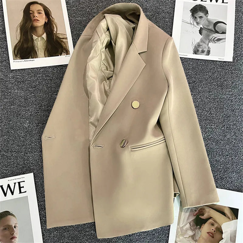 Women's Suit Coat Elegant Sports Casual Blazer Korean Fashion Luxury Jacket Spring Autumn Solid Color Ladies Clothing