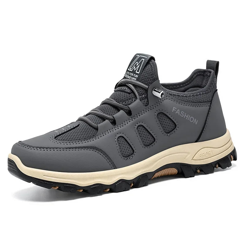 Sneakers for Men Soft Hiking Shoes Breathable Outdoor Walking Men Shoes Light Black Hike Footwear Climbing Shoes Men