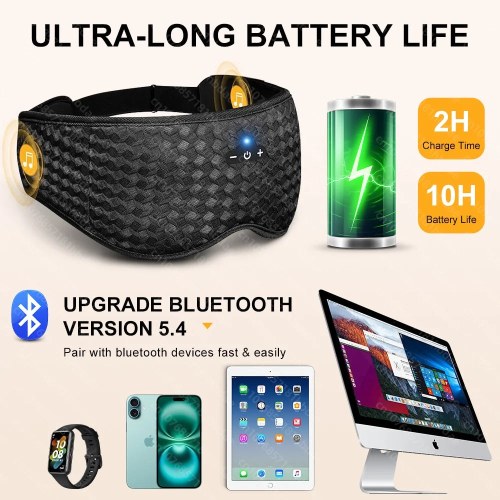 3D Eye Mask Music Play Sleeping Headphones with Built-In Hd Speaker Mask for Sleep Headphones Bluetooth ﻿breathable Eye Shield