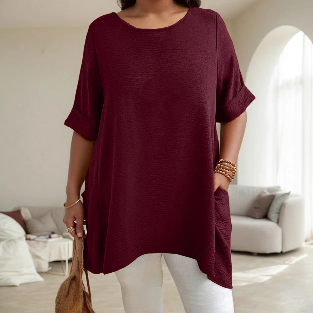 Women Short Sleeve T-Shirt Casual Solid Tees