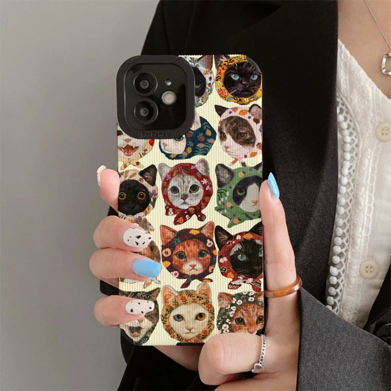 Funny Cat Phone Cases for IPhone 11 Case 14 Pro Max 15 16 Pro Max IPhone Case for IPhone 13