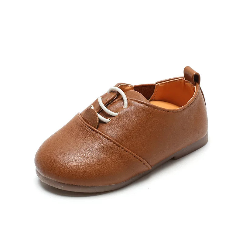 Children Casual Shoes White Dress Shoes Girls Boys Soft Bottom Black Brown Kids Leather Shoes Kid Slip on Leather Shoes