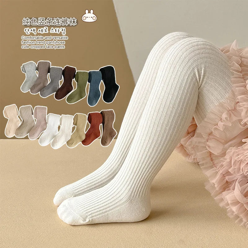Baby Tights Spring Autumn Solid Color Cotton Girls Pantyhose Baby Leggings Kids Children Tights Stockings 1-9Years Baby Clothes