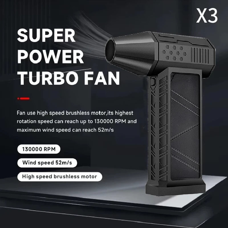 130000-120000PM Air Blower Turbo Jet Fan Electric Power Display Handheld Mini Dust Cleaner High Speed Duster Gun Cleaning Tool