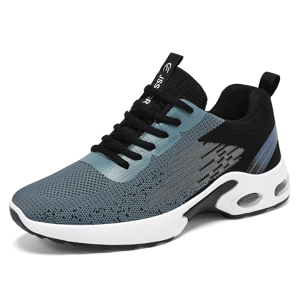Men's Casual Running Shoes 2025 Spring Fashion Soft Sole Sports Sneakers Woven Upper Flying Stitch Design Comfortable Foot