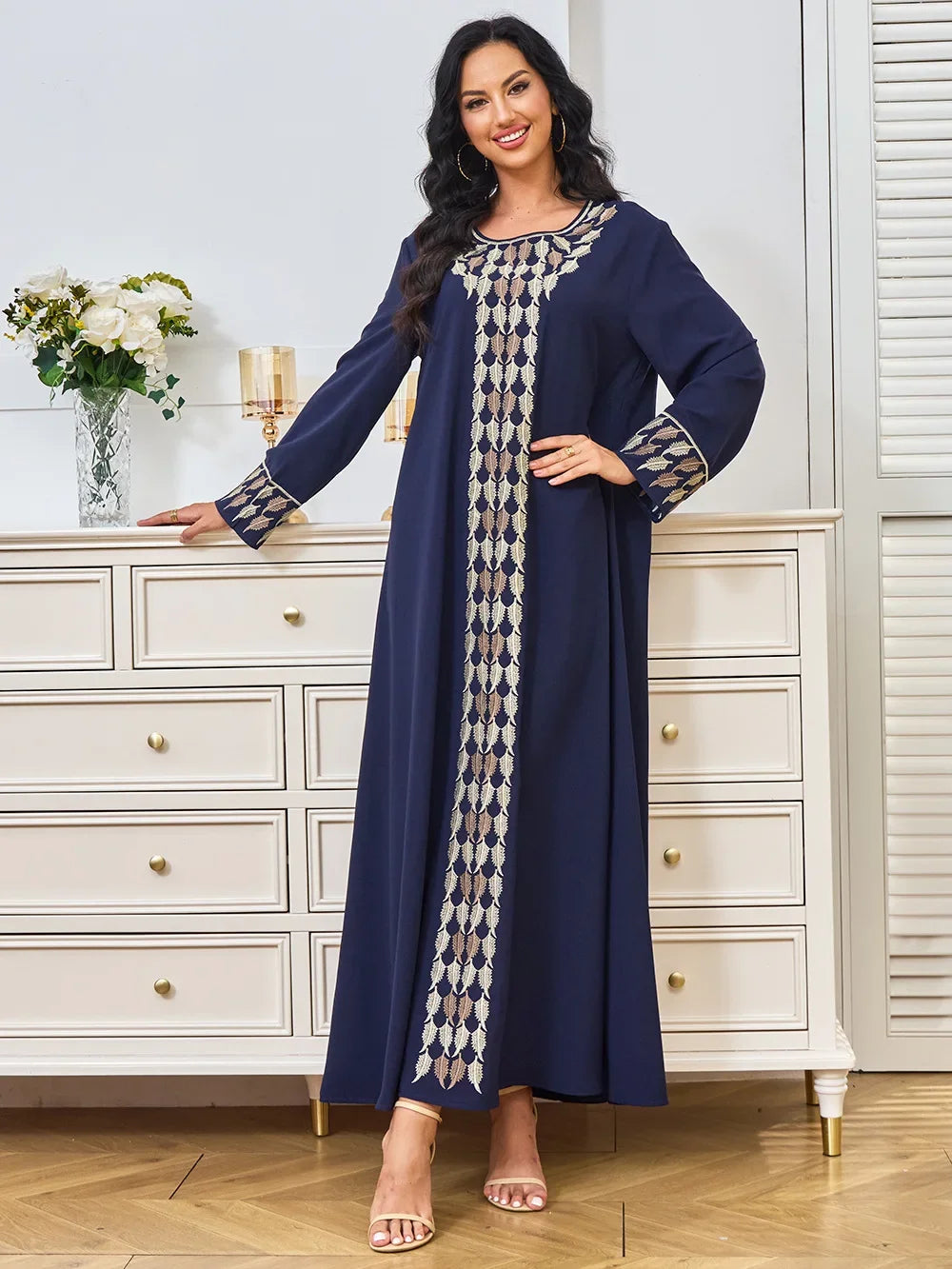 Ramadan Morocco Kaftan Eid Muslim Abaya for Women Dubai Party Dresses Embroidery Jalabiya Vestidos Islam Arab Long Robe Abayas