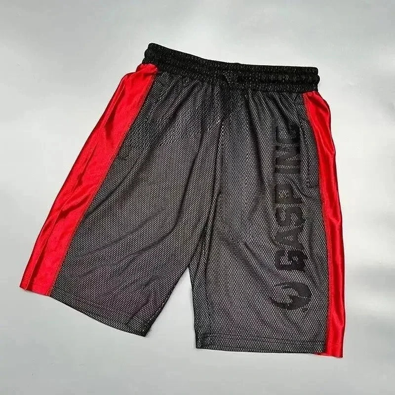 Quick Dry Men's Sport Shorts Loose Summer GASP Muscle Training Squat Fitness Five-Quarter Pants Breathable Moisture Wicking