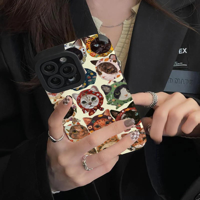 Funny Cat Phone Cases for IPhone 11 Case 14 Pro Max 15 16 Pro Max IPhone Case for IPhone 13