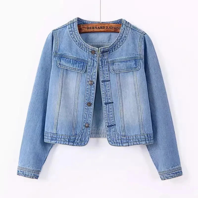 Women's Summer New Spring Short Loose Split Sleeve Denim Coat Jackets