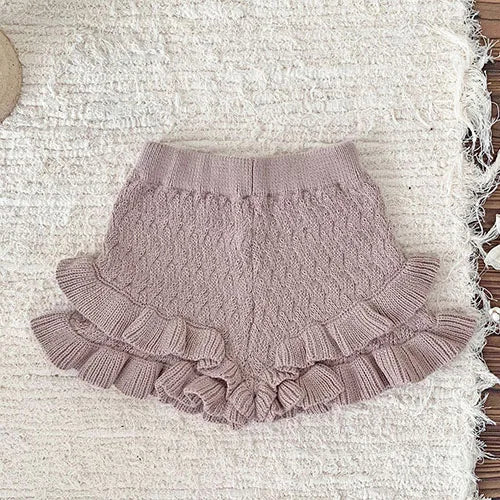 Korean Style Autumn Spring Baby Girl Short Skirt Children Clothing Kids PP Shorts Baby Girls Solid Color Knitting Shorts