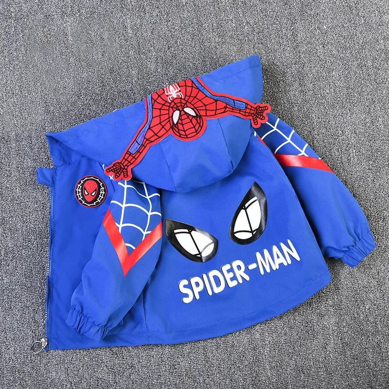 New Spring Autumn Red Blue Spider set Thin style Children costume boys Coats Jacket girls Hooded Coat Kids Outwear boy Clothing