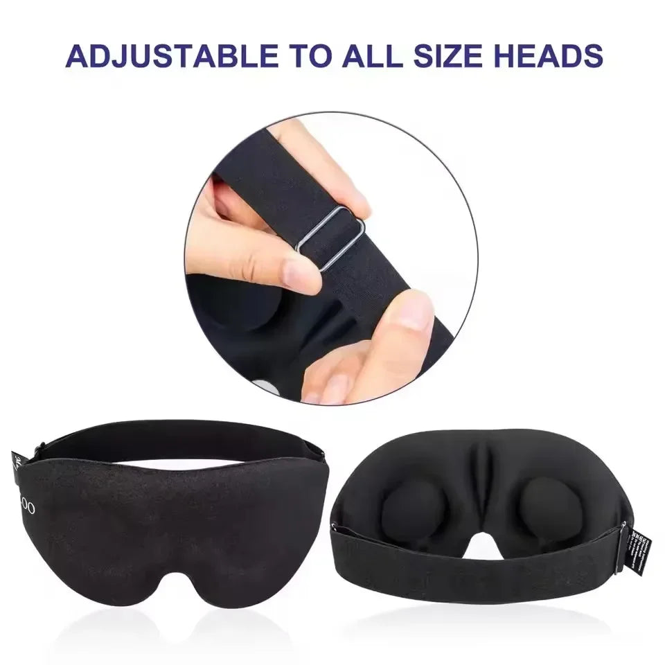 3D Eye Mask Adjustable Suitable for Men and Women with No Pressure on the Eyes Breathable and Light Blocking Eye Mask Black