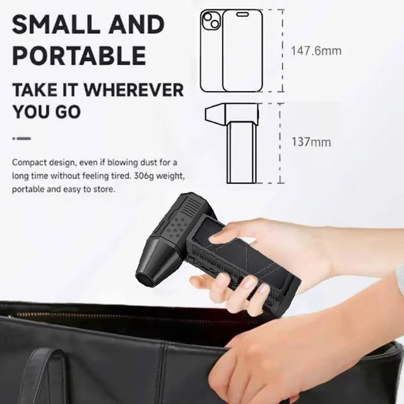 130000-120000PM Air Blower Turbo Jet Fan Electric Power Display Handheld Mini Dust Cleaner High Speed Duster Gun Cleaning Tool