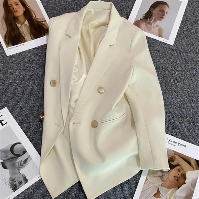 Women's Suit Coat Elegant Sports Casual Blazer Korean Fashion Luxury Jacket Spring Autumn Solid Color Ladies Clothing