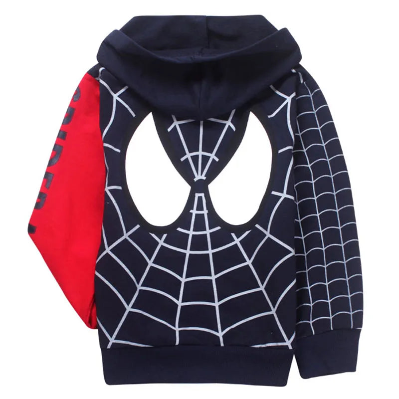 Kids Hoodies Sweatshirts Cartoon Spiderman Boys Outwear Zipper Hooded Clothes Fall 2025 New Spider man Children's Clothing