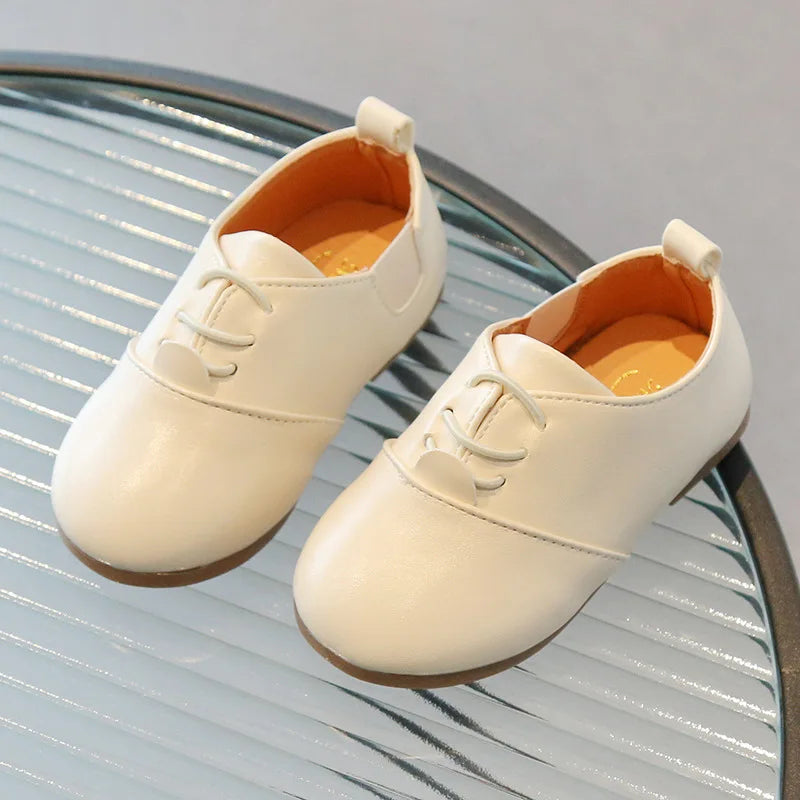 Children Casual Shoes White Dress Shoes Girls Boys Soft Bottom Black Brown Kids Leather Shoes Kid Slip on Leather Shoes