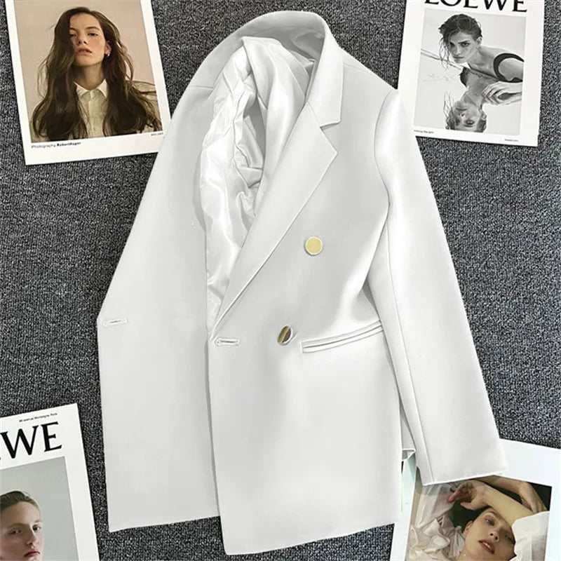 Women's Suit Coat Elegant Sports Casual Blazer Korean Fashion Luxury Jacket Spring Autumn Solid Color Ladies Clothing