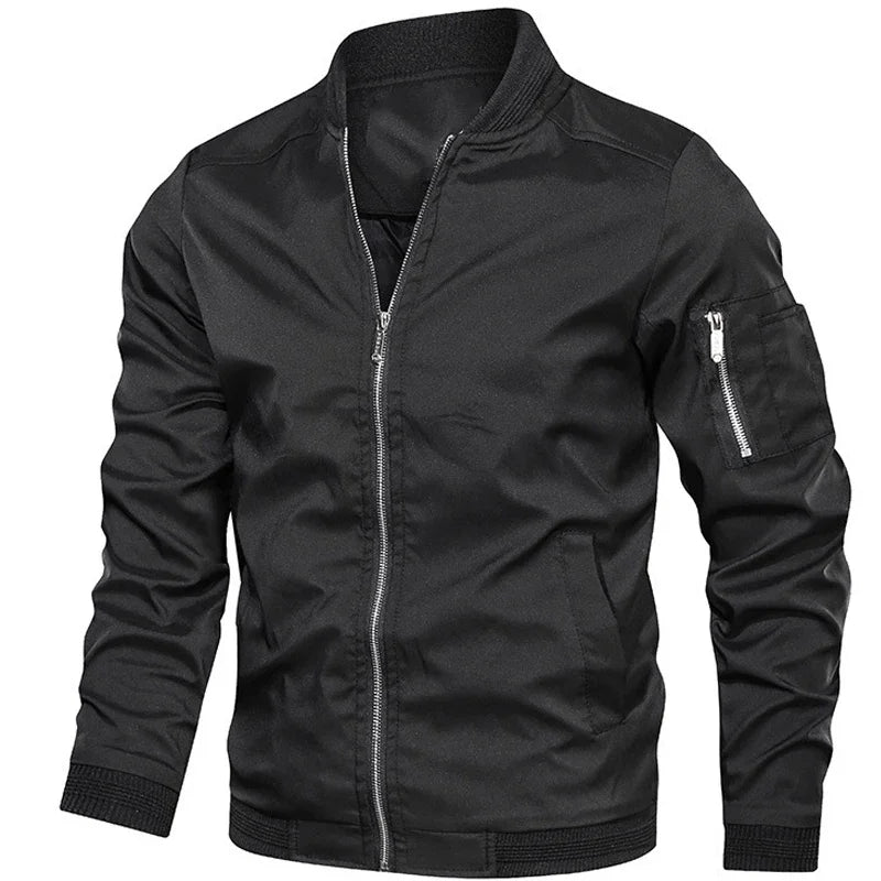 Men Bomber Jacket Thin Slim Long Sleeve baseball Jackets Mens Windbreaker Zipper Windbreaker Jacket Male Outwear Brand Clothing