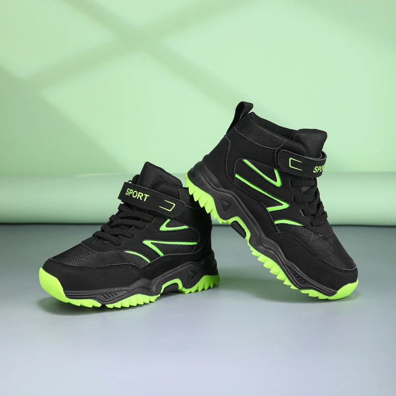 Outdoor Boy Boots Children Sneaker Autumn Winter Hiking Shoes Kids Sports High-quality Ankle Boots for Boy Shoes 4 To 13 Years