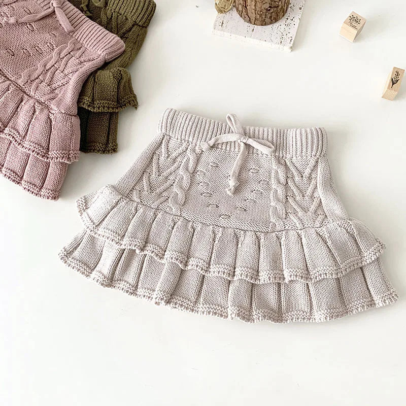 Korean Style Autumn Spring Baby Girl Short Skirt Children Clothing Kids PP Shorts Baby Girls Solid Color Knitting Shorts