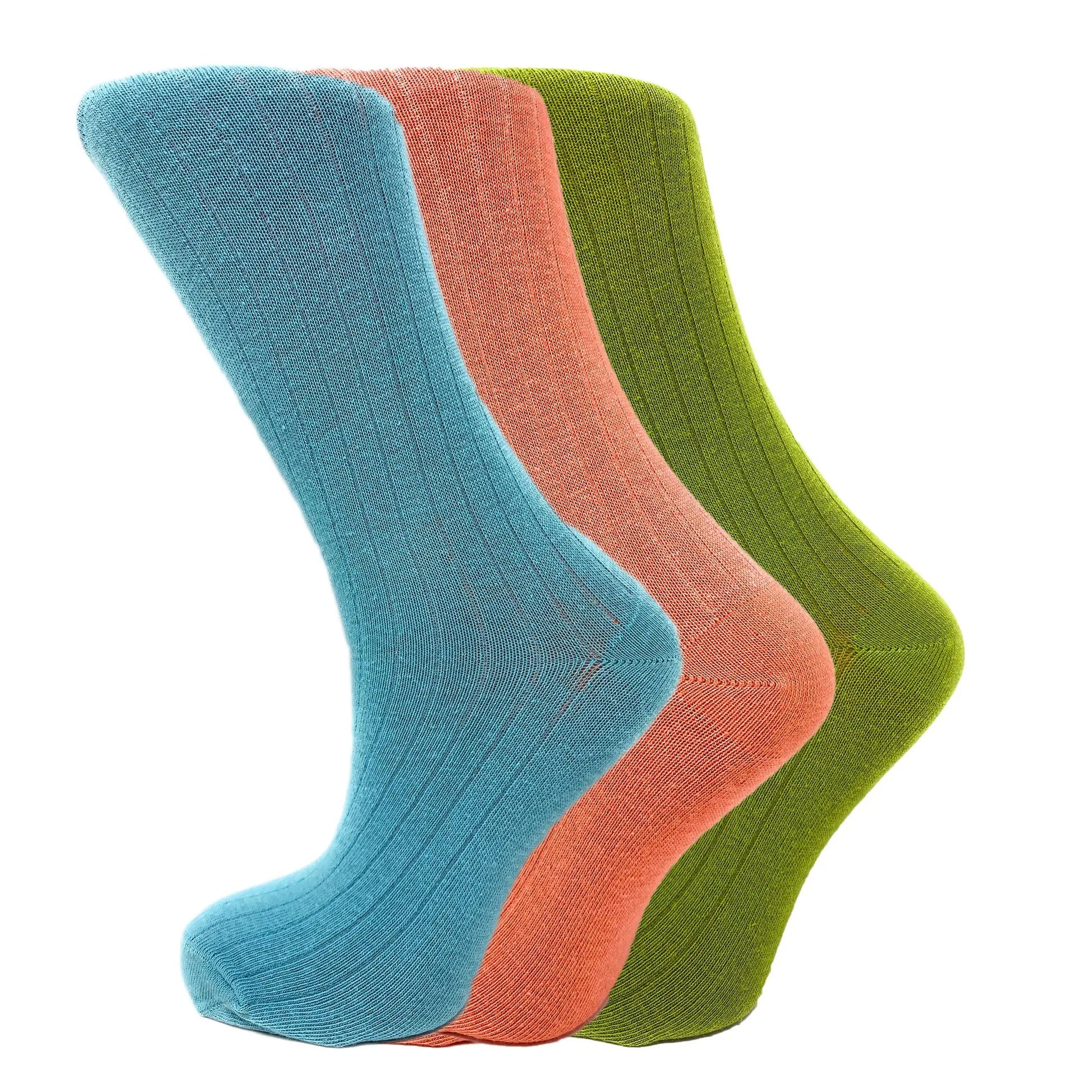 Mid-Calf Length Women's Crew Socks 3 Pairs Casual Cotton Soft and Breathable