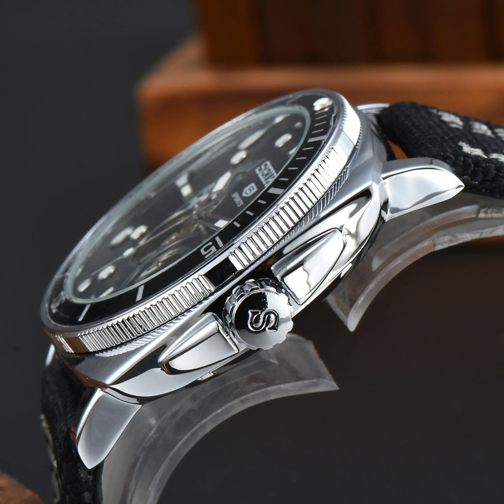 Mechanical Automatic AAA+ Watches for Men SEIKO Sport Design Multifunction Leather Strap Male Clocks Daily Waterproof