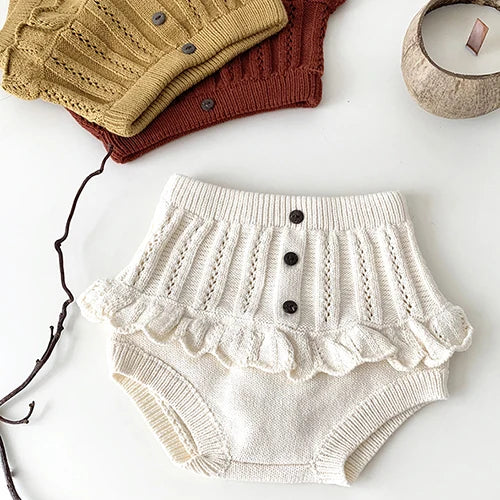 Korean Style Autumn Spring Baby Girl Short Skirt Children Clothing Kids PP Shorts Baby Girls Solid Color Knitting Shorts