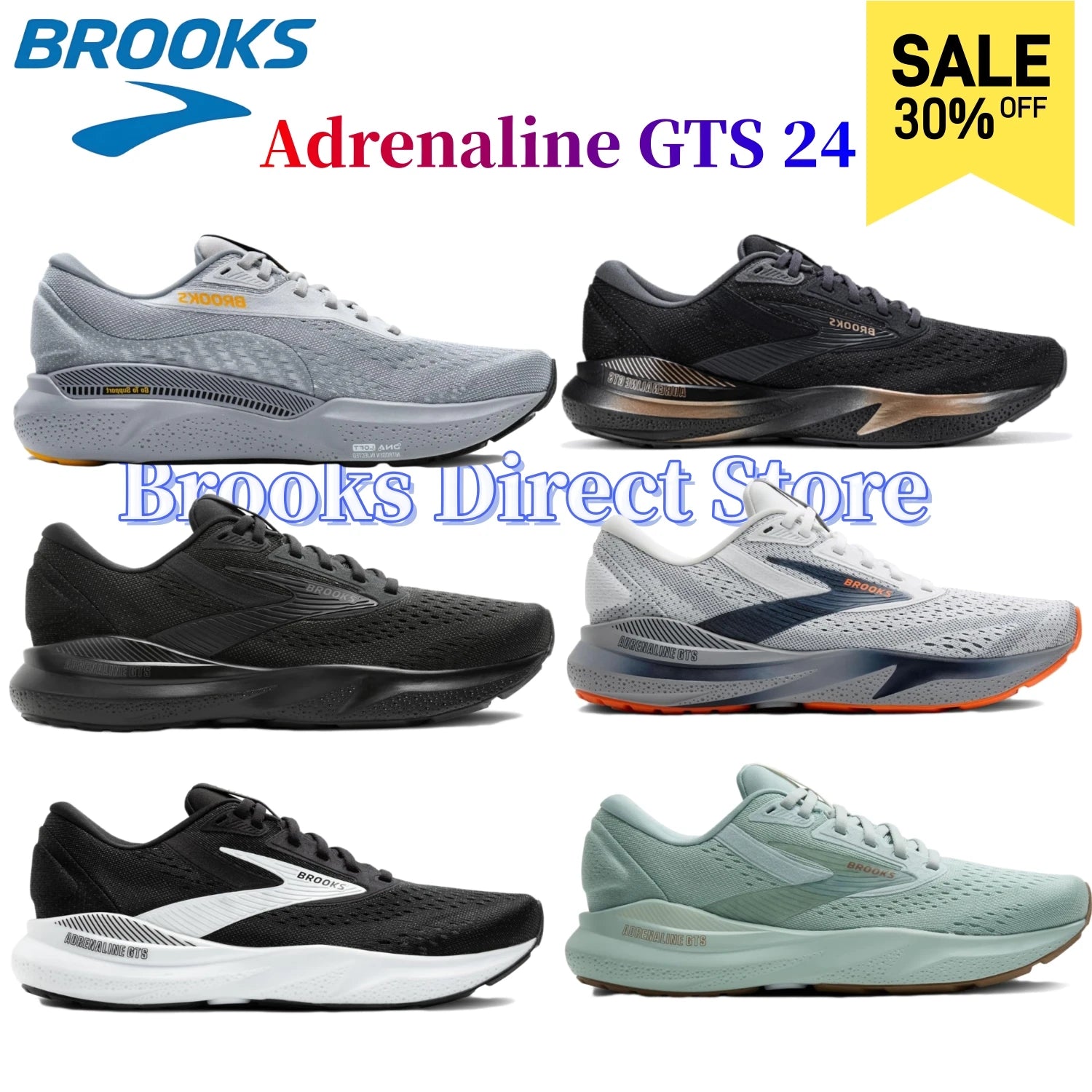 Brooks Men’s&Women’s Adrenaline GTS 24 Supportive Running Shoe