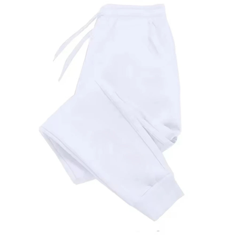 Mens Casual Pants Autumn Winter Fleece Sweatpants Men Running Jogger Sports Gym Trousers Fashion Solid Color Workout Long Pants