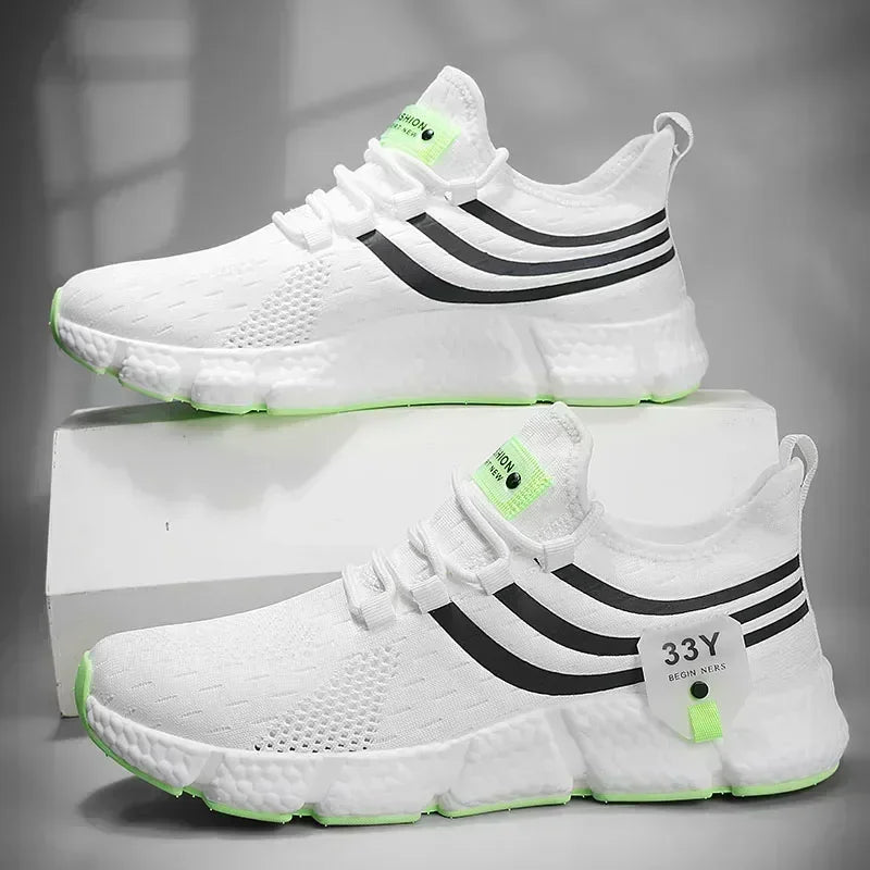 Men's Shoes Sports Shoes 2025 Summer New Mesh Breathable Running Shoes Soft Sole Shock-absorbing Running Shoes Lightweight Shoes