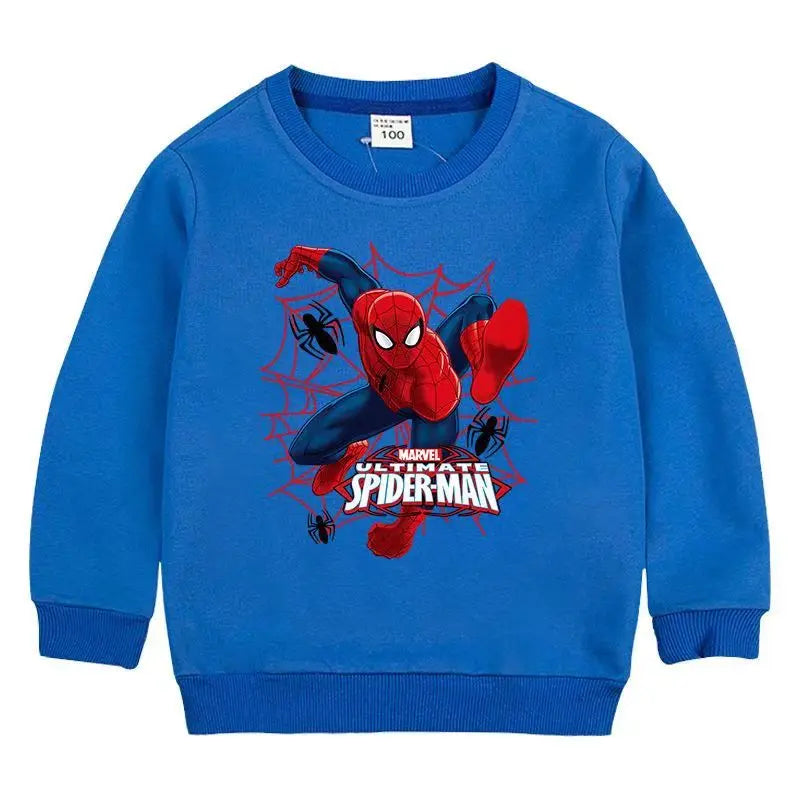 Autumn Baby Girls Clothes Spider Man Sweater Top Kid Boy Cartoon Pullover Sweatshirts Children Long Sleeve T-Shirts