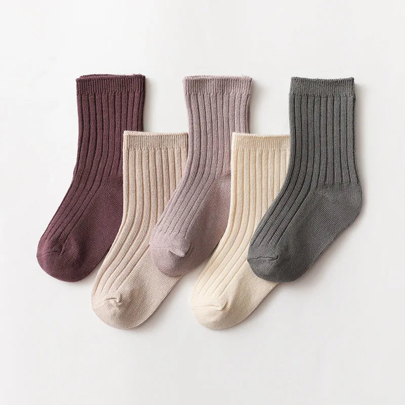 5Pairs Baby Socks Newborn Baby Boy Socks 0-1-3-8Y Kids Pure Cotton  Spring Autumn Fadeless Soft Children's Socks for Girls