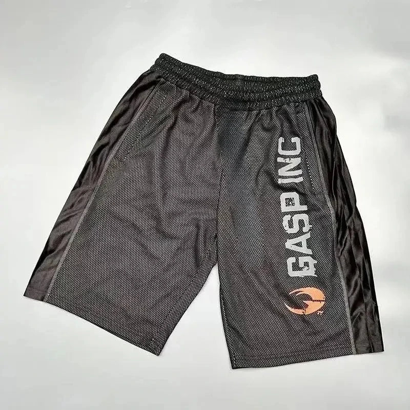 Quick Dry Men's Sport Shorts Loose Summer GASP Muscle Training Squat Fitness Five-Quarter Pants Breathable Moisture Wicking