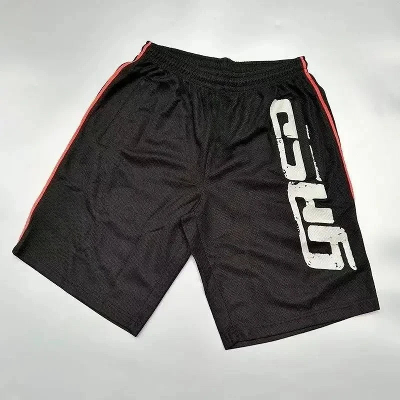 Quick Dry Men's Sport Shorts Loose Summer GASP Muscle Training Squat Fitness Five-Quarter Pants Breathable Moisture Wicking