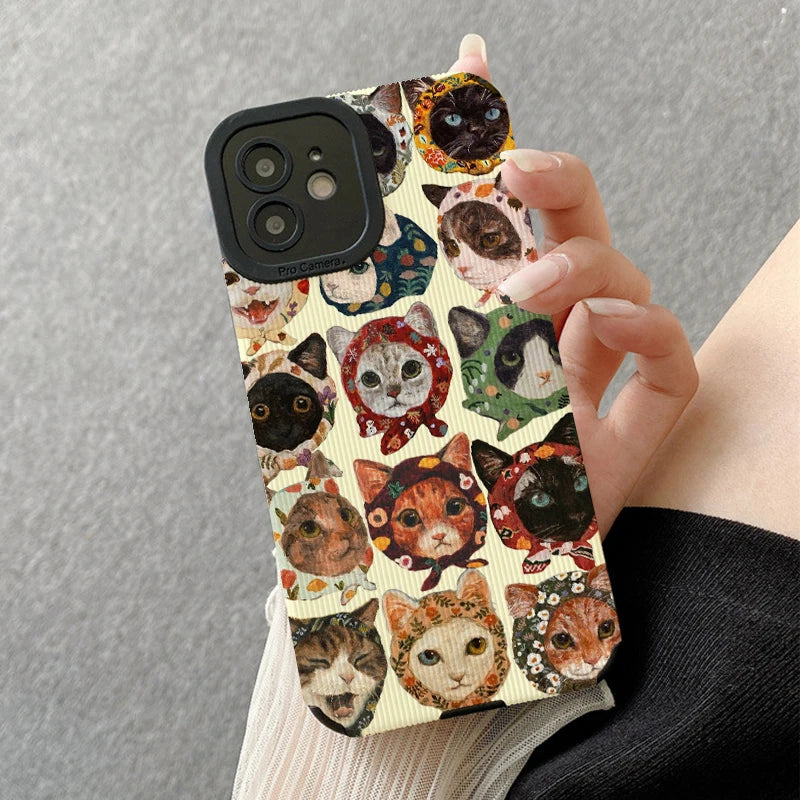 Funny Cat Phone Cases for IPhone 11 Case 14 Pro Max 15 16 Pro Max IPhone Case for IPhone 13