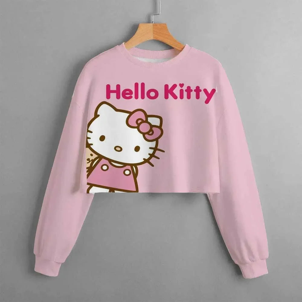 Kids Christmas New Kids Clothes Cartoon Hello Kitty Print Cute Birthday Party Costumes Girls Street Sports Hoodie Girls Tops