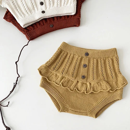 Korean Style Autumn Spring Baby Girl Short Skirt Children Clothing Kids PP Shorts Baby Girls Solid Color Knitting Shorts