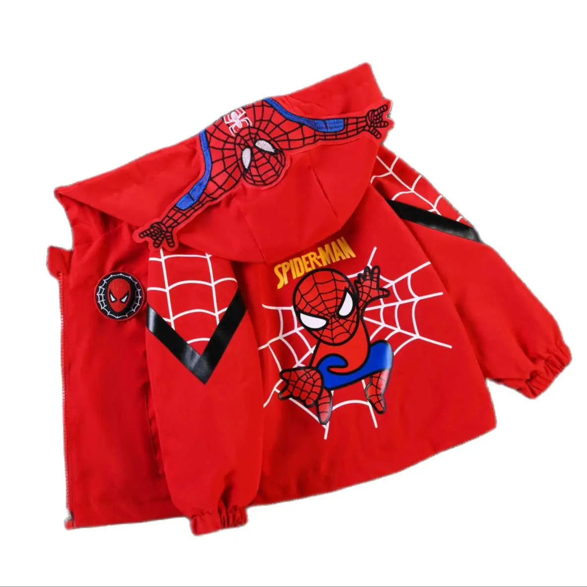 New Spring Autumn Red Blue Spider set Thin style Children costume boys Coats Jacket girls Hooded Coat Kids Outwear boy Clothing