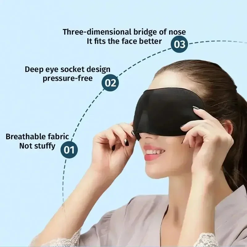 3D Eye Mask for Sleeping Contoured Cup Blindfold Night Sleep Face Masks Block Out Light Women Men Eyepatch Comfortable Soft Fit