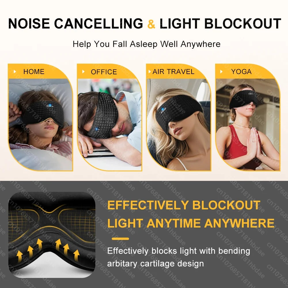 3D Eye Mask Music Play Sleeping Headphones with Built-In Hd Speaker Mask for Sleep Headphones Bluetooth ﻿breathable Eye Shield