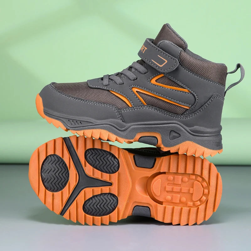 Outdoor Boy Boots Children Sneaker Autumn Winter Hiking Shoes Kids Sports High-quality Ankle Boots for Boy Shoes 4 To 13 Years