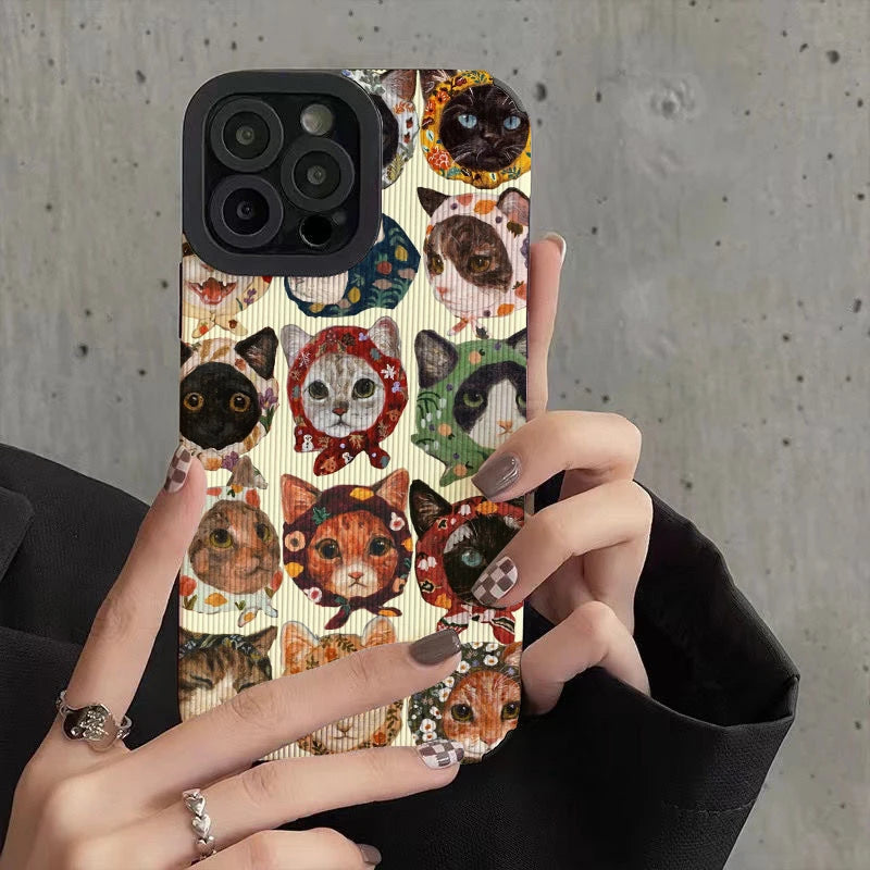 Funny Cat Phone Cases for IPhone 11 Case 14 Pro Max 15 16 Pro Max IPhone Case for IPhone 13
