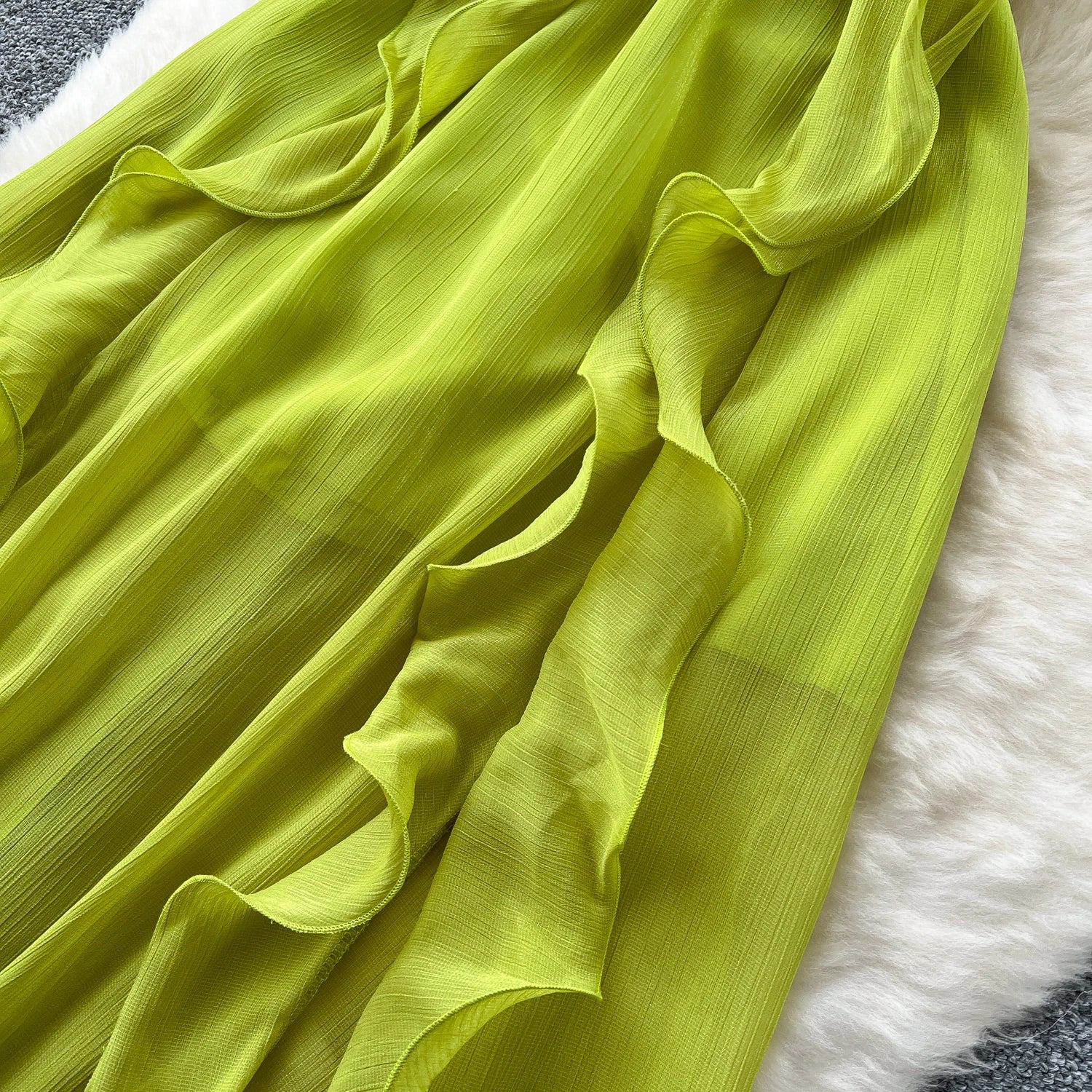 Sexy ruffle asymmetrical split  Elastic Slim backless  Elegant Dress Beach Summer Korean Fashion Vestidos