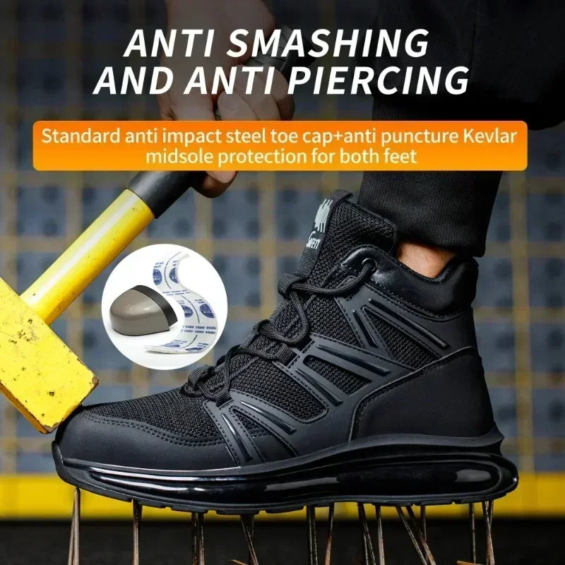 37-50 Fashion 2025 New Safety Shoes Men Anti-smash Work Shoes Anti Slip Indestructible Shoes Protective Sneakers Men Boots