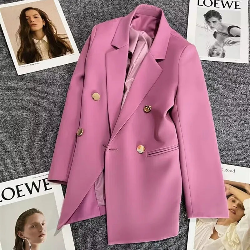 Women's Suit Coat Elegant Sports Casual Blazer Korean Fashion Luxury Jacket Spring Autumn Solid Color Ladies Clothing