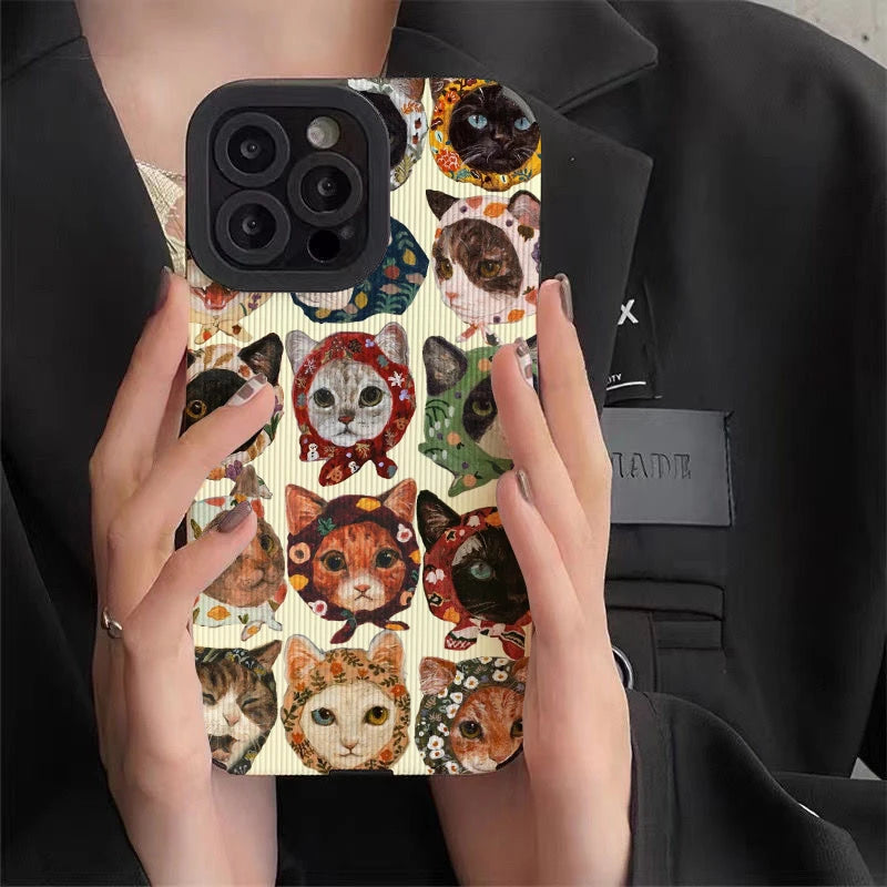 Funny Cat Phone Cases for IPhone 11 Case 14 Pro Max 15 16 Pro Max IPhone Case for IPhone 13