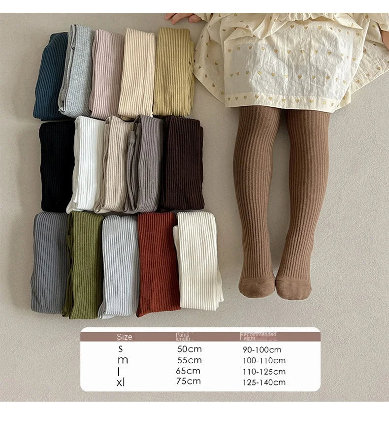 Baby Tights Spring Autumn Solid Color Cotton Girls Pantyhose Baby Leggings Kids Children Tights Stockings 1-9Years Baby Clothes